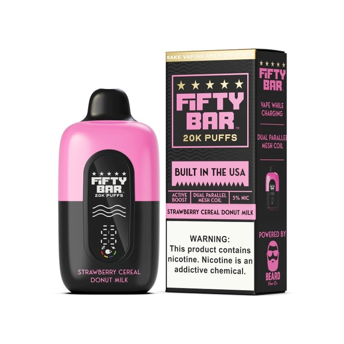 Fifty Bar 20K disposable vape built in the USA with premium Beard Vape Co. flavors.