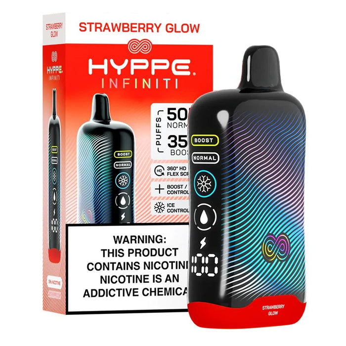 Hyppe Infiniti 50K rechargeable disposable vape with advanced features.