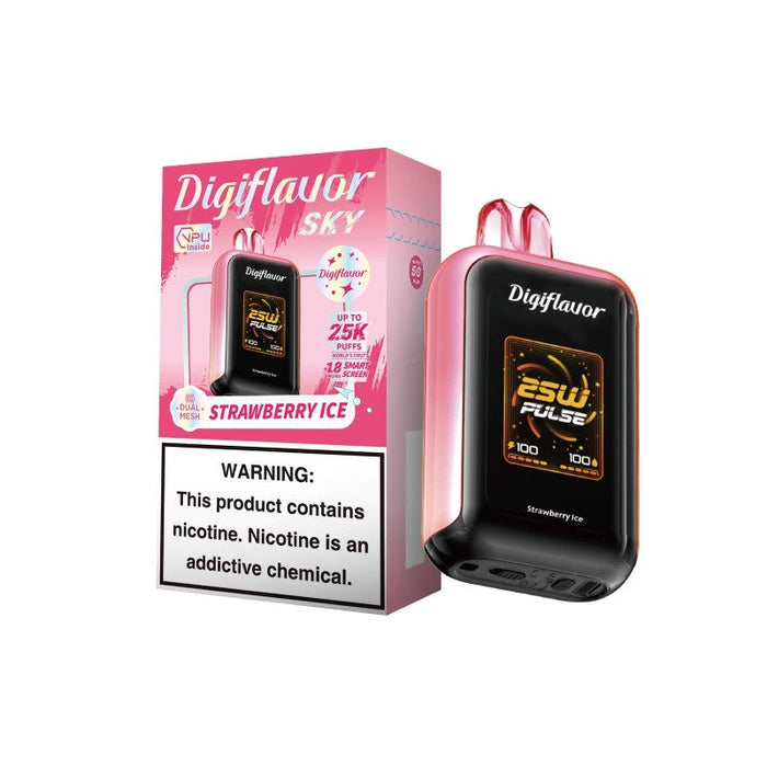Digiflavor Sky 25K Disposable – A powerful disposable vape with 25W max output, 5 UI themes, and Type-C charging. Shop now at VapeNear.