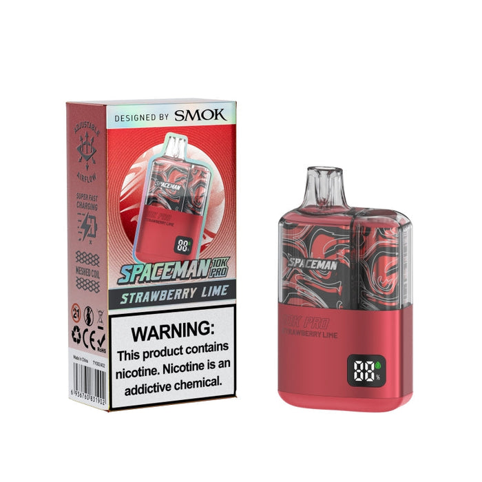 Spaceman 10K Pro Disposable Vape with 5% nicotine strength, ideal for salt nicotine lovers.