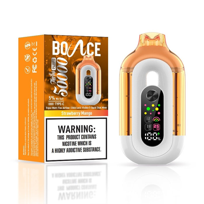 Best long-lasting disposable vape—Bounce Turbo 50K with dual mesh coils for intense flavor and smooth vapor production.