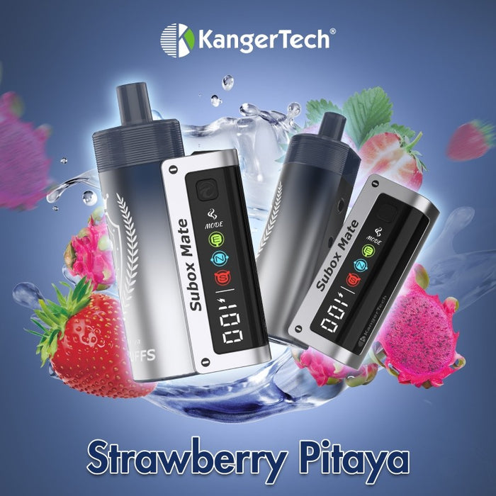 Kanger Subox Mate 50K D-Pod kit featuring 40ml pre-filled vape juice and 50,000 puff capacity.
