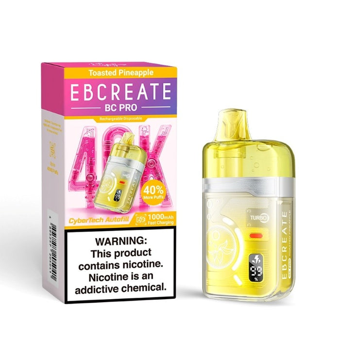 Buy EBCREATE BC Pro 40K disposable vape with digital display for battery and mode.