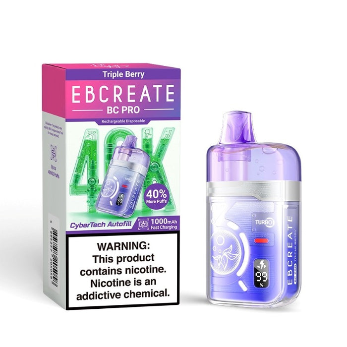 EBCREATE BC Pro 40K vape device with 40K puff count and dual mesh coils