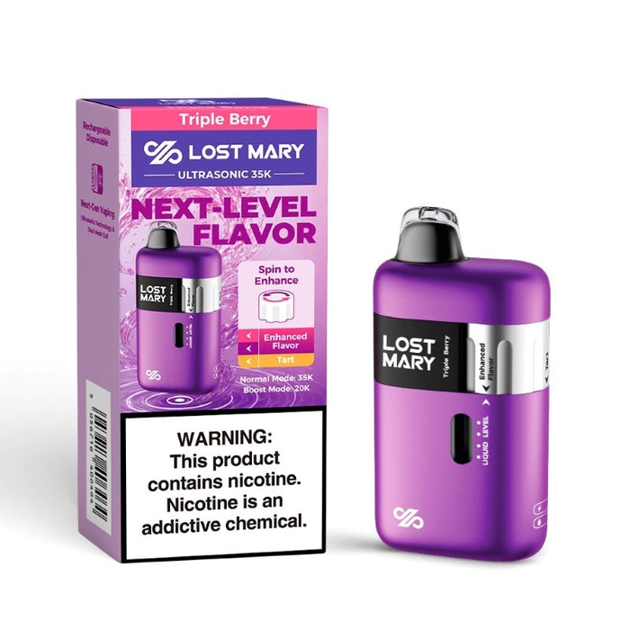 Lost Mary Ultrasonic 35K prefilled vape with 20ml e-juice and dual mesh coil system – Fast shipping