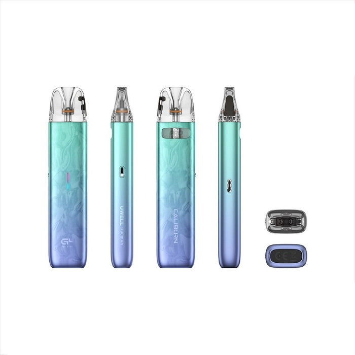 Compact Uwell Caliburn G4 Mini refillable pod vape with 3ml e-liquid capacity.