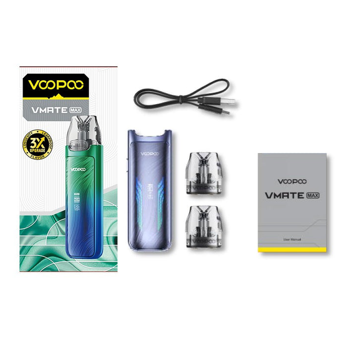 Close-up of VOOPOO VMATE Max dual RGB light vape device