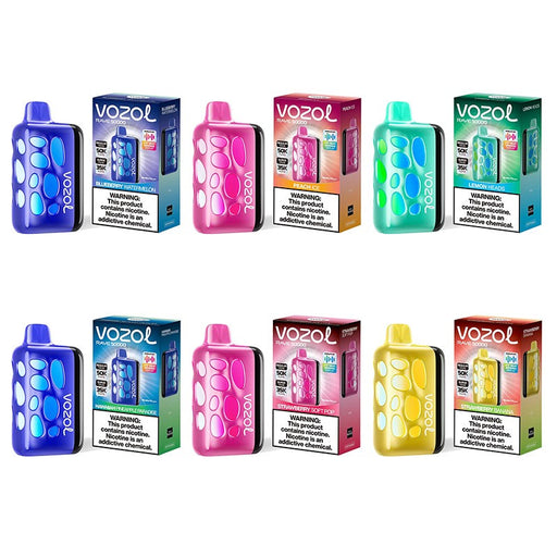 VOZOL Rave 50K Disposable Vape with beat-sensing screen and 270° light effects at VapeNear Online Vape Shop.