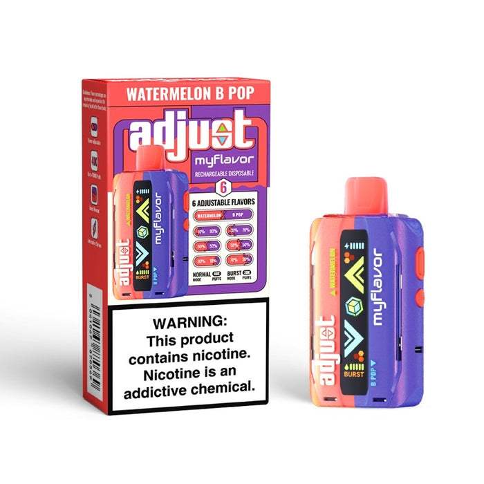 Powerful Adjust MyFlavor 40000 disposable vape delivering dense clouds and rich flavors. Get yours today at VapeNear online vape shop!