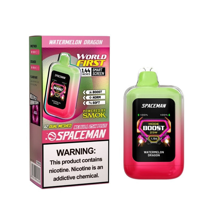 Spaceman Nebula 25K Plus Disposable Vape with a long-lasting battery and a variety of flavors, available at VapeNear.