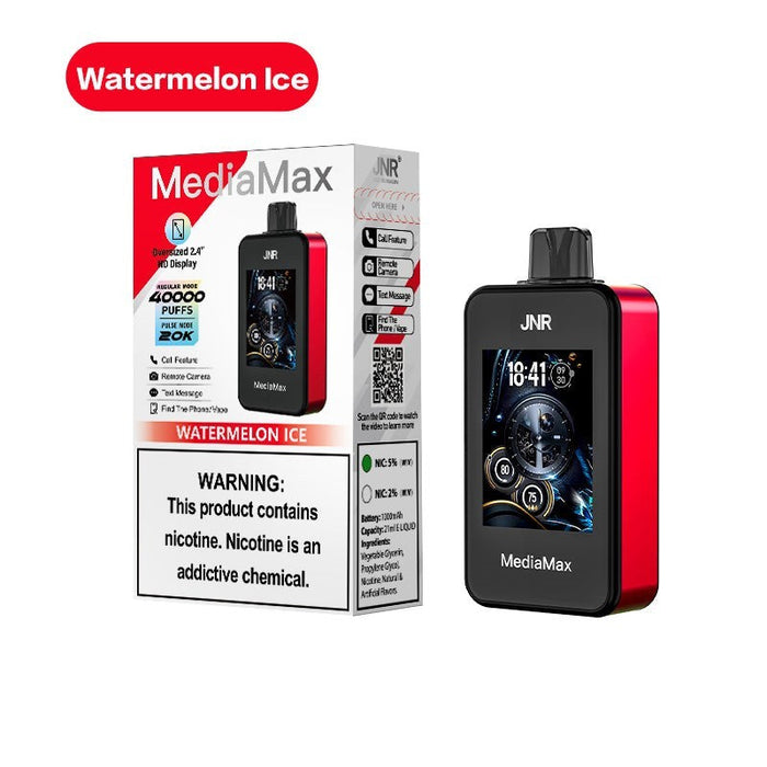 Shop the JNR Mediamax 40000 Disposable Vape at VapeNear, featuring 40,000 puffs, rich flavors, and a sleek design for a premium vaping experience.