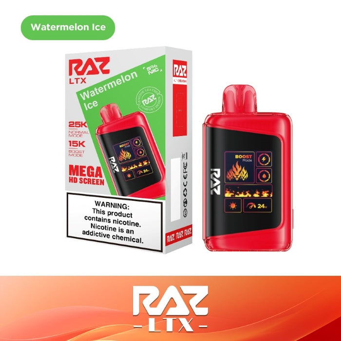 RAZ LTX 25K Disposable Vape with dual vaping modes (Normal and Boost) for customization.