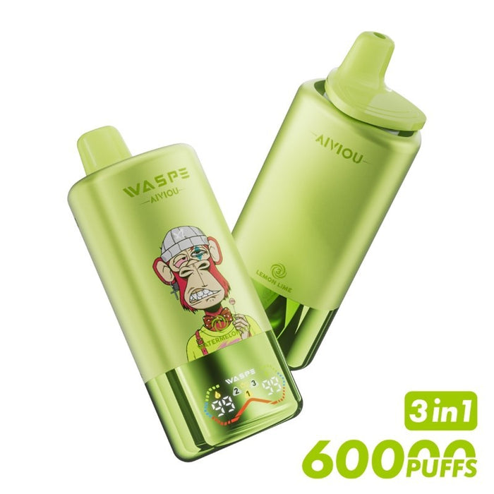 WASPE 60K rechargeable disposable vape with prefilled 54ml e-juice – VapeNearShop