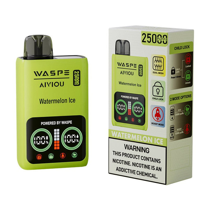 Waspe 25000 Disposable Vape with a sleek design and 25,000 puffs, perfect for on-the-go use.Waspe 25000 Disposable Vape with a sleek design and 25,000 puffs, perfect for on-the-go use.