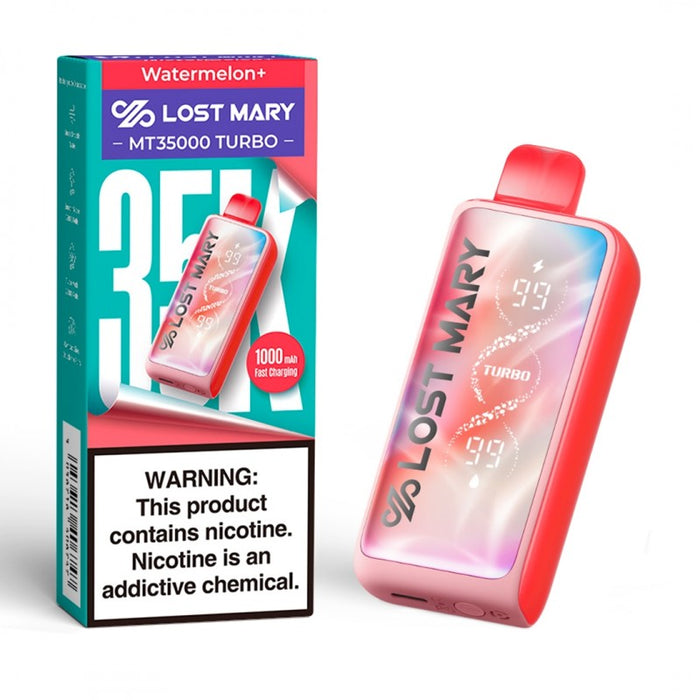 Buy Lost Mary MT35000 Turbo Vape with 1000mAh rechargeable battery and dual mesh coils for powerful vapor