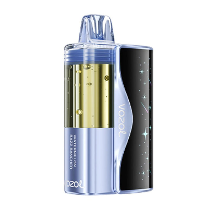 Vozol Mega 50K disposable vape with tropical, berry, and fruity ice flavors