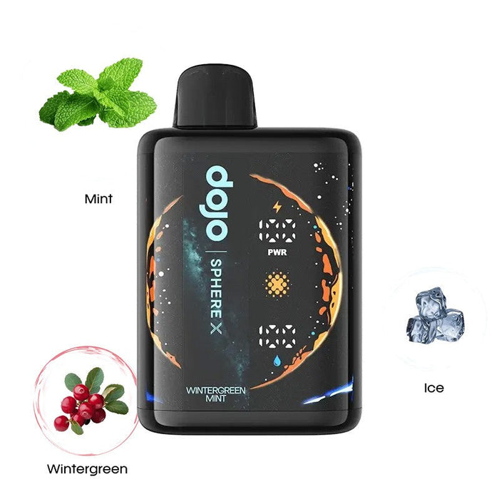 Compact Dojo Sphere X 40K disposable vape with a vibrant LED screen showing battery life and puff count. Shop premium disposables at VapeNear.com.