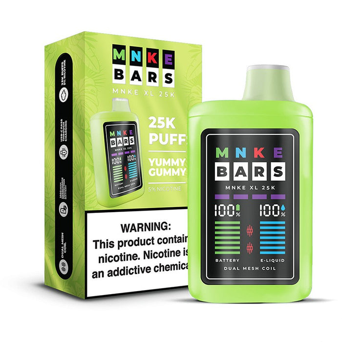 MNKE Bars XL 25K – Ideal Starter Vape for Beginners with 25000 Puff Capacity.